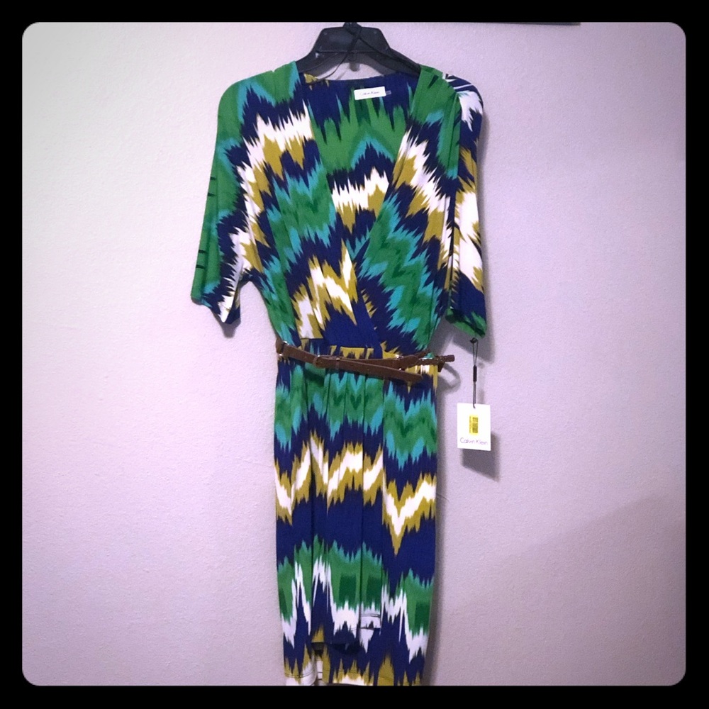 Calvin Klein Green & Blue Dress